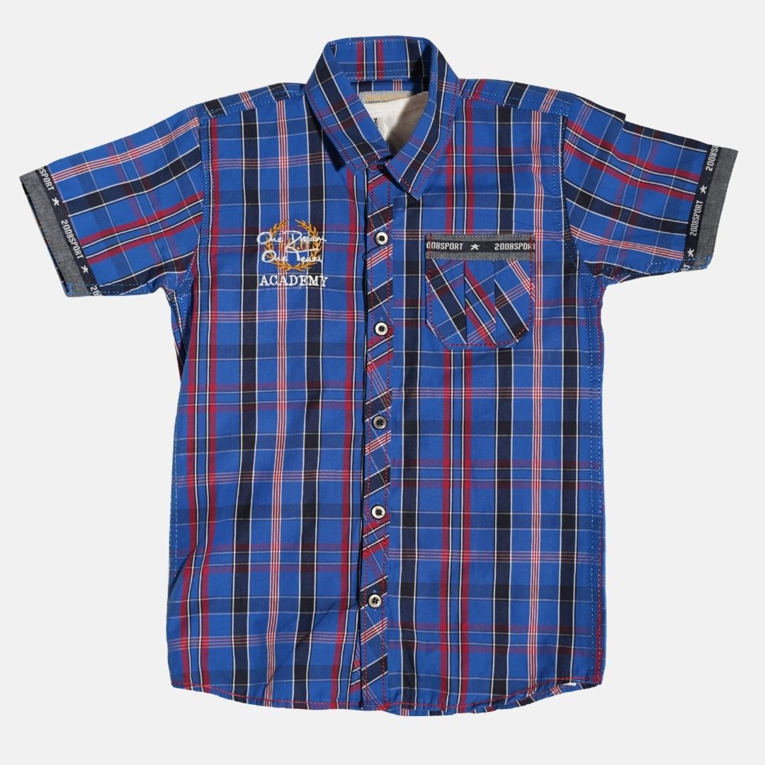 Boys Half-Sleeve Casual Check Shirt