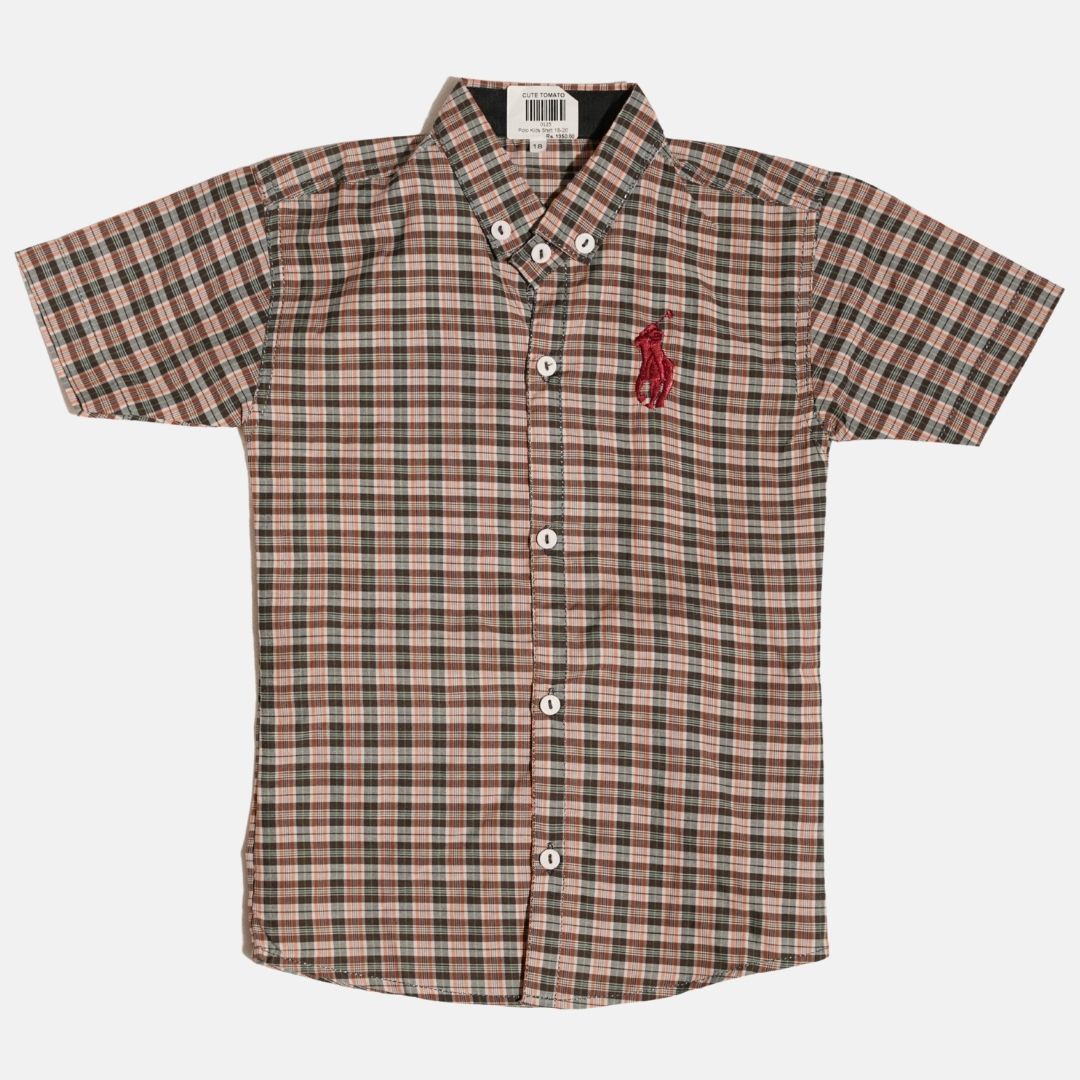 Half-Sleeve Casual Check Shirt