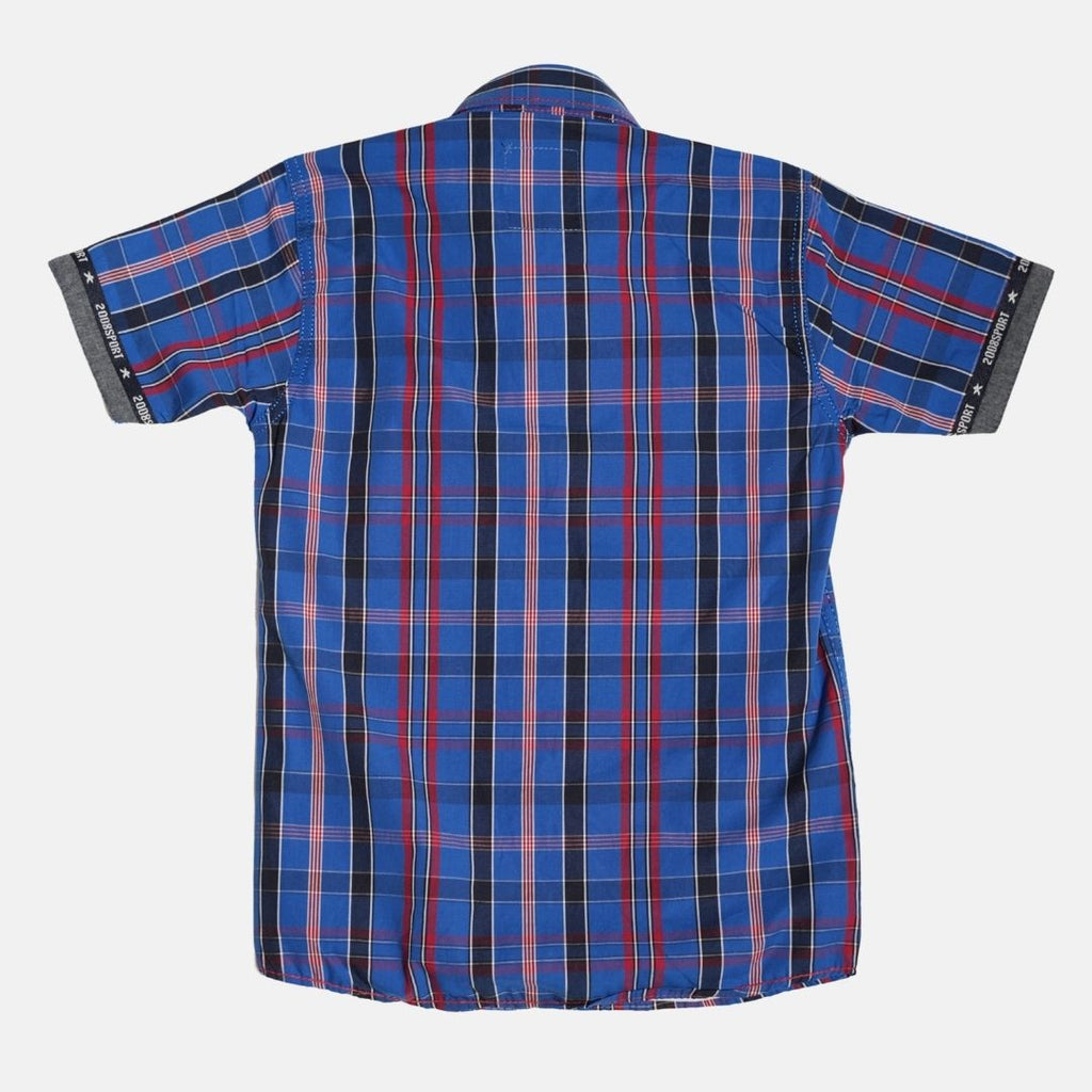 Boys Half-Sleeve Casual Check Shirt